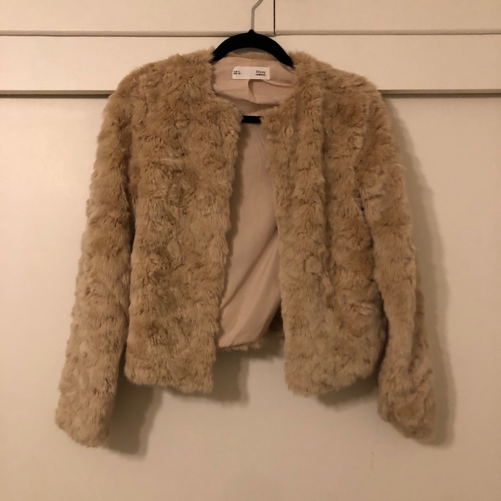 Creme Faux Fur Coat